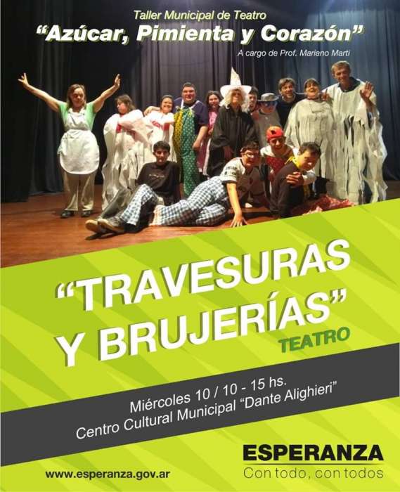 Teatro: “Travesuras y Brujerías” 10 octubre -3:00 pm - 5:00 pm