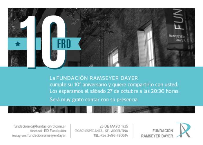 10º Aniversario Fundación Ramseyer Dayer 27 octubre -8:30 pm