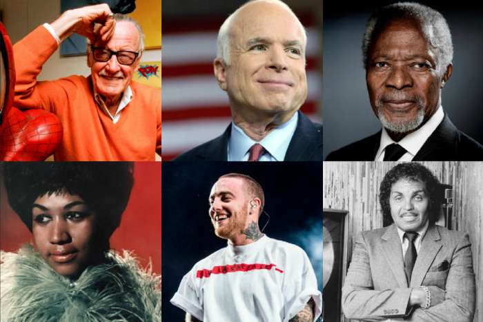 10 famosos que murieron en 2018 y no sabías 