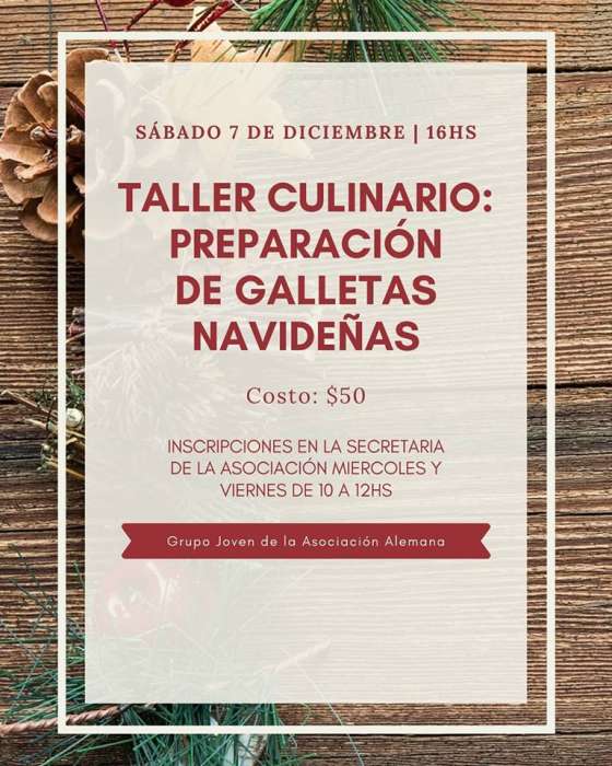 Taller: Preparación de galletas navideñas 7 diciembre -4:00 pm