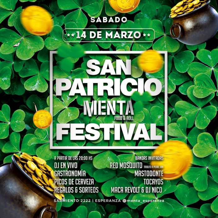 «San Patricio»  – Festival Menta Food&Roll  14 marzo -8:00 pm